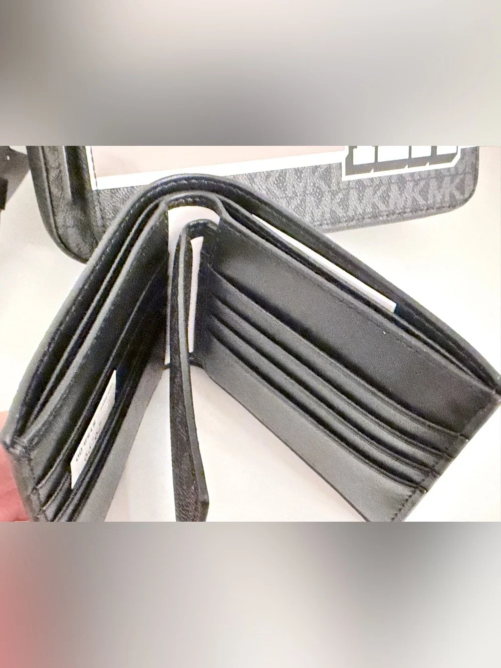 Michael Kors White and Black MK Logo Men’s Crossbody and Wallet Set